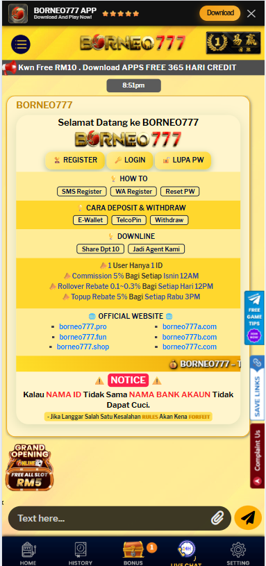 Borneo777 - Livechat - alibaba66m